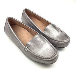 Vionic Debbie Silver Metallic Moccasin Loafers Shoes Slip On Women’s Size 7 Wide